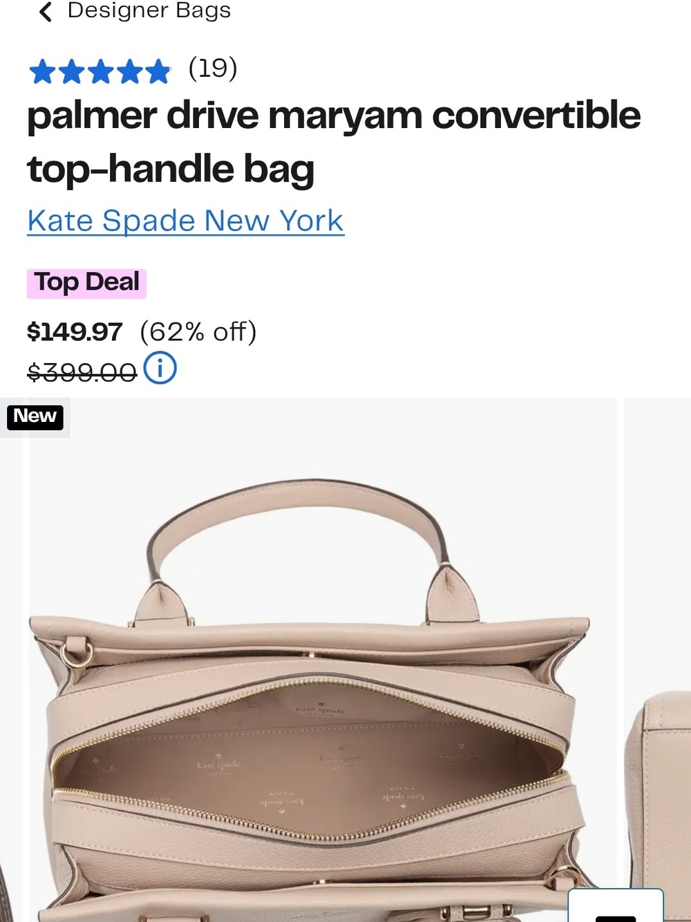 Kate Spade Pebbled Leather Satchel in Blush Tan - Picture 4 of 16
